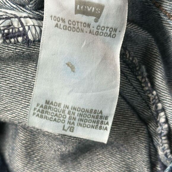 Levi’s Denim Womens Trucker Jacket Flower Tag size L Large Medium Wash - Picture 7 of 9